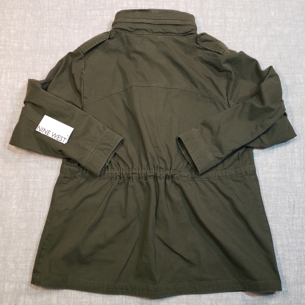 NWT Nine West Olive Green Cargo Utility Jacket Size XL - Picture 2 of 16